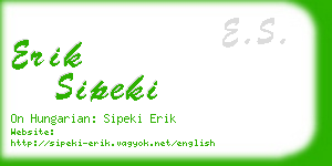 erik sipeki business card